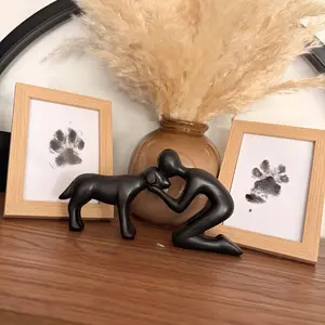 4-Pcs Paw Print Kit + 2 Photo Frames, Mess-Free Paw Print Ink Pad for Dogs & Cats,  Clean Touch Ink Pad, Dog Paw And Nose Print Kit, Keepsake Gift For Pet Dogs And Cats, Memorial Gift For Pets,Pet Paw Print Memory Keepsake imprint card