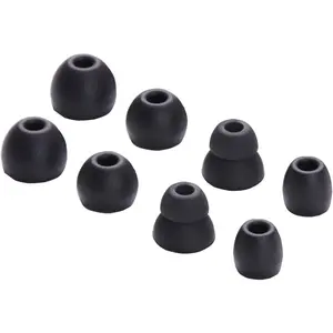 Replacement Eartips Silicone Earbuds Buds Set For Wireless Earphone Headphones,4 Pair (Black)