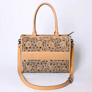 Stratford Hand Tooled Leather Tote Bag