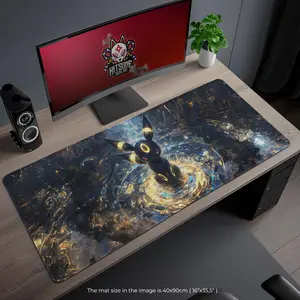Umbreon Pokémon Galaxy Gaming Mouse Pad - Dark Type Desk Mat, Large Gamer Pad, Gift for Pokémon Fans