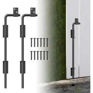 18" Heavy Duty Cane Bolt Gate Drop Rod with Upgraded Design, Square Drop Rod Kit for Double Gate  PVC Vinyl Metal Yard Gate Latch-2 Pack