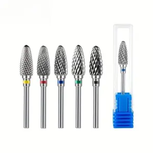 Tungsten Carbide Nail Drill Bits, Electric Manicure Drill Accessories, Milling Cutters for Nail Gel Polish Remover, Stainless Steel Nail Tools