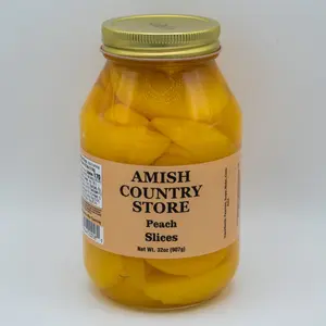 Jarred Sliced Peaches in Syrup (32 oz) | Amish Country Store
