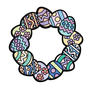 Color Your Own Fuzzy Easter Egg Wreaths - 12 Pc.