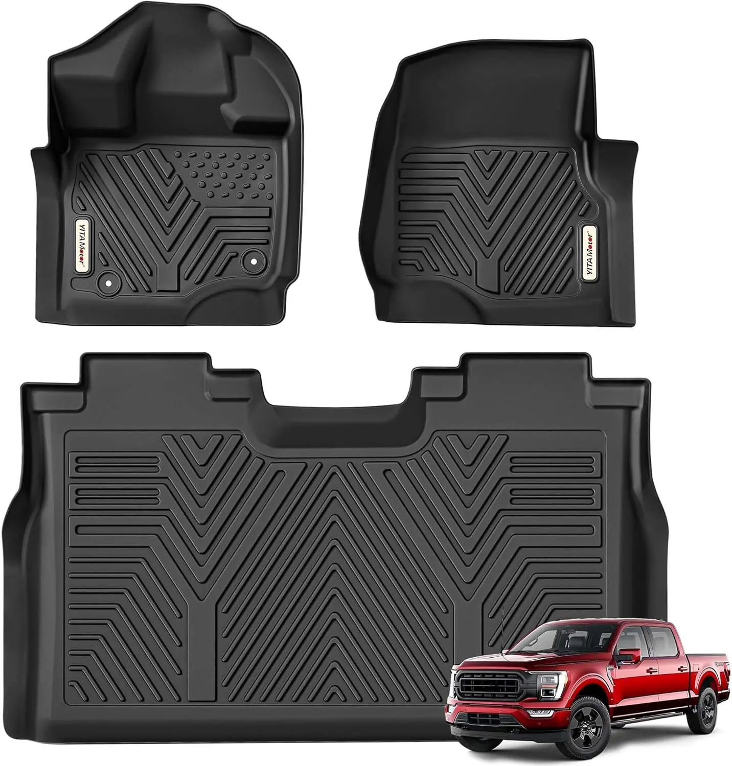 TPE Floor Mats fits 2015-2024 Ford F-150, All Weather, Waterproof TPE Floor Mats fits 2015-2024 Ford F-150, All Weather, Waterproof