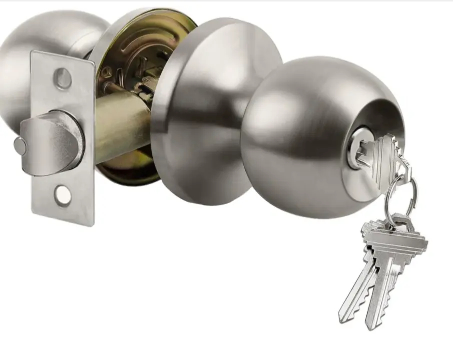 BESTTEN Keyed Entry Door Knob with Lock, Interior and Exterior Door Lock, Standard Ball, Satin Nickel BESTTEN Keyed Entry Door Knob with Lock, Interior and Exterior Door Lock, Standard Ball, Satin Nickel