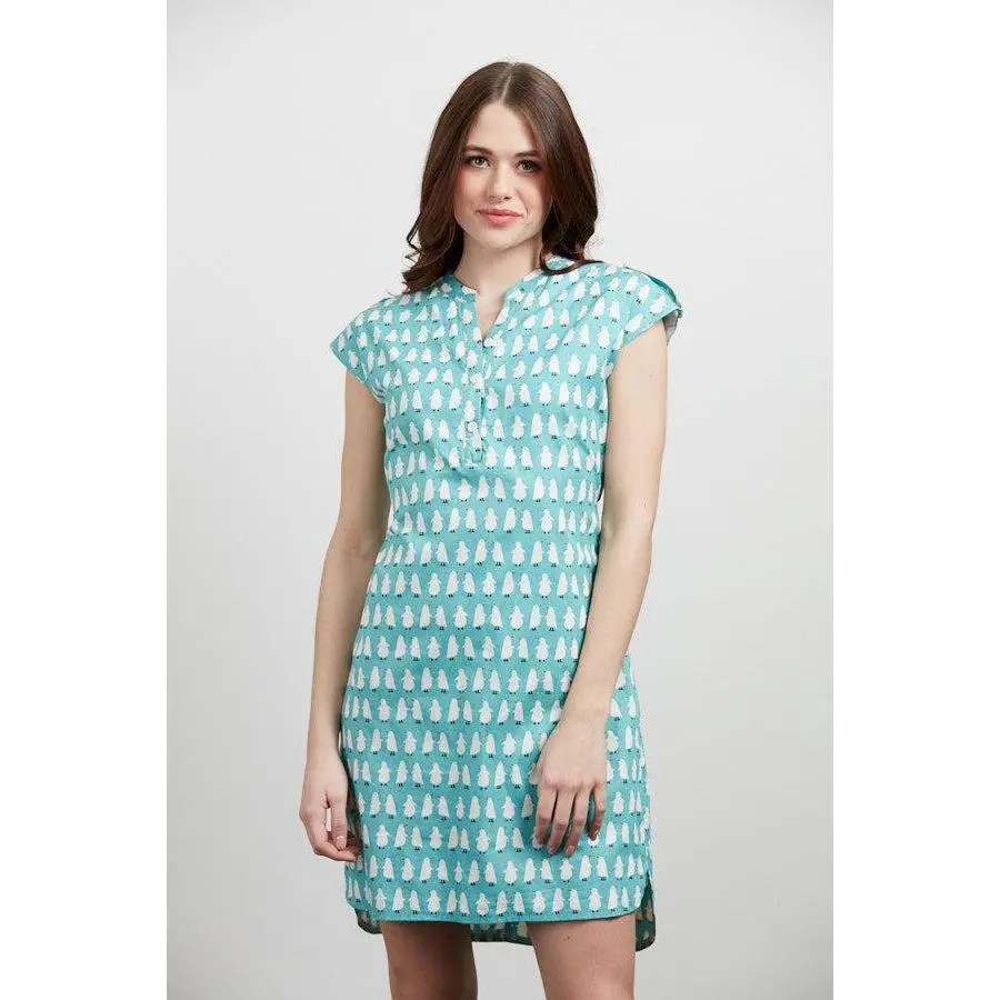 Penguin Print Tunic Cotton Dress