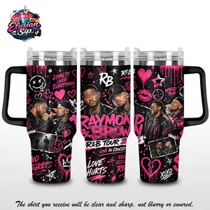 [Elysian Sip] - Raymond & Brown The R&B Tour 2026 V1 Vintage R&B Music 40oz & 20oz Stainless Steel Tumbler with Handle – Retro Concert Insulated Cup, Soul Music Fan Travel Mug, Leakproof Gift For Music Lovers. Drinkware