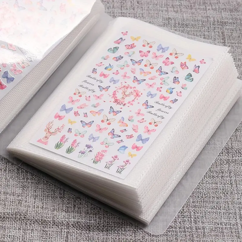 Nail Art Sticker Storage Book Empty Organizer for Manicure, Photo Albums & Stamp Collection, Essential Home Beauty Tool Creative