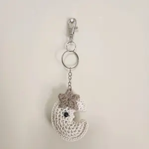 Cute Moon Keychain with Star - 100% Cotton, Beautiful Pendant for Your Life
