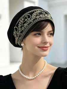 Elegant Hair Concealer Headband, Wide Floral Lace Wrap Hat, High-End Plush Design, Stylish Accessory for Women, Butterfly Headband