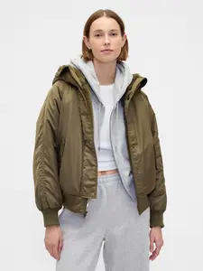 Gap Women's Faux Fur-Lined Hooded Utility Jacket Gap Women's Faux Fur-Lined Hooded Utility Jacket
