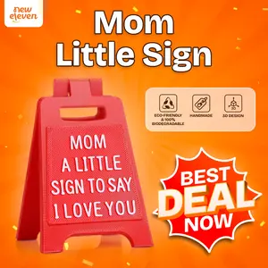 Neweleven Mini Mom Sign, Gift for Mom – “Mom, A Little Sign to Say I Love You” – Valentines Day Unique Mother’s Day, Birthday Gift for Moms, Cute Desk Decor, Novelty Sign for Mothers