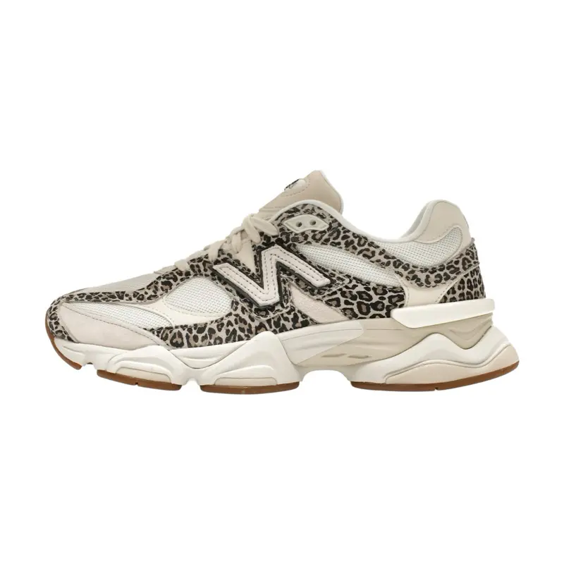 Unisex New Balance 9060 Mesh Athletic Sneakers - Beige Brown Animal Print, 5.5M/7W,10.5M/12W Sizes, Comfortable Daily Casual Footwear for Walking, Gym Training