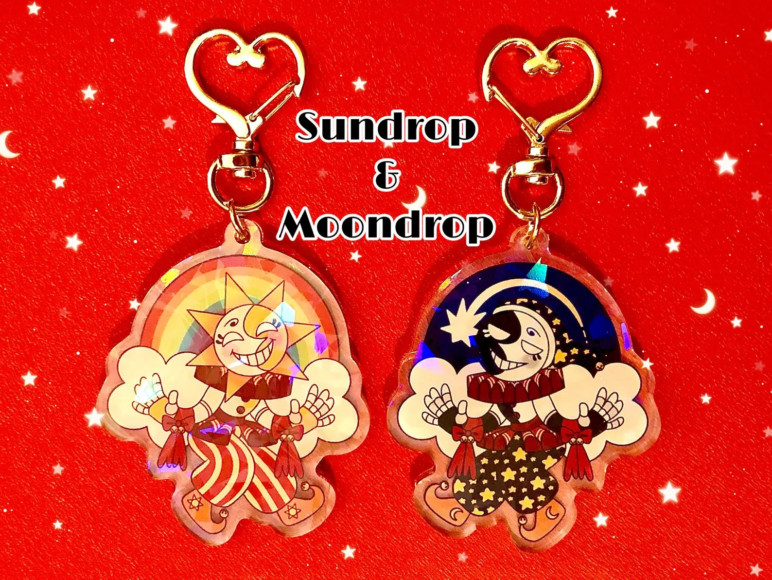 FNAF Sundrop & Moondrop Double size Acrylic Keychains, Perfect Gift for Fans & Collectors, Halloween gifts