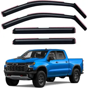 in-Channel Window Visors Rain Guards for 2019-2026 Chevy Silverado/GMC Sierra 1500 Crew Cab, Window Vent Wind Shades Deflectors