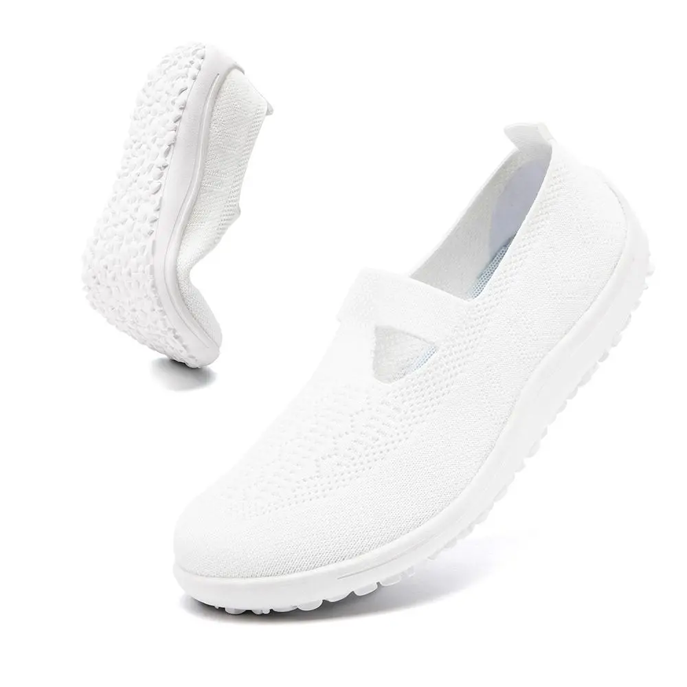 Women's All-Season Wide Toe Box Barefoot Flats - Ultra-Lightweight Knit Zero-Drop Sole Slip-On Breathable Loafers