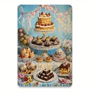 Aluminum Vintage Wall Art 8x12 Inches Retro Dessert Table Decor for Home Cafe Restaurant Garage Aluminum Metal Sign Painting Fun