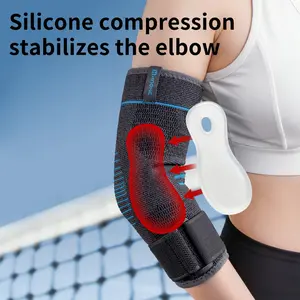 Unisex Pressure Arm Sleeve with Gel Pad, 3D Knitted Breathable Elastic Air Hole Elbow Support, Suitable for Men and Women, Sports Arm Sleeves