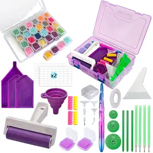Diamond Painting Tools And Accessories Set With Diamond Art Pen, Wax, Roller, Trays For DIY 5D Cross Stitch Embroidery Craft Gift