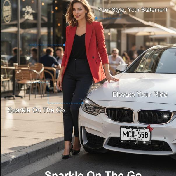 Upgrade Your Car's Look with a White Shiny Bow Tie License Plate Frame! Luxury Sparkling License Plate Frame - Black Frame with Red Bow Design, Crystal Rhinestones, Durable Shell, Easy Installation, Perfect Accessory for Women Drivers Unique customization Upgrade Your Car's Look with a White Shiny Bow Tie License Plate Frame! Luxury Sparkling License Plate Frame - Black Frame with Red Bow Design, Crystal Rhinestones, Durable Shell, Easy Installation, Perfect Accessory for Women Drivers Unique customization