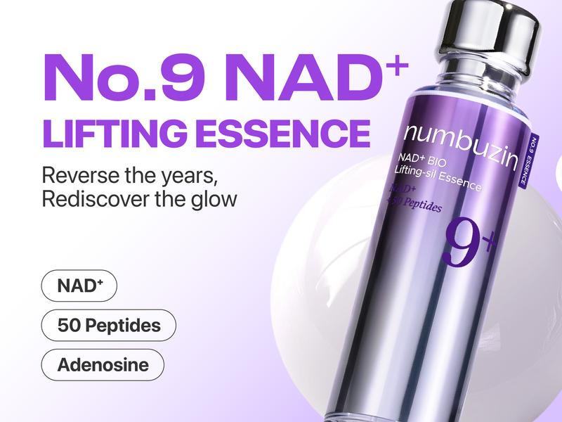 [numbuzin Official] No.9 Ultimate NAD+ Routine Set | No.9 Toner + Essence + Eye Cream + Under Eye Patches + Full-face Mask + Sunscreen | Firming, Wrinkles, Fine Lines, Anti-aging | NAD+, Peptides based | 9 to 9 Skincare Routine