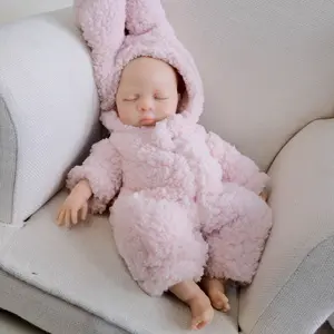 Silicone Reborn Baby Doll 6-12 Inch  Full Soft Silicone Body Limbs Adorable Newborn Size Toys Present Gift For Kids Age 3UP Ultra Realistic Look Soft Dolls Decoration