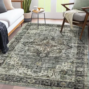 Area Rugs, Ultra-Thin Washable Rugs for Living Room,Bedroom, Non-Slip Home Decor Large Area Rug