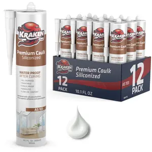 Premium Siliconized Caulk Sealant 10.1 fl oz White - 12/24/48 Pack