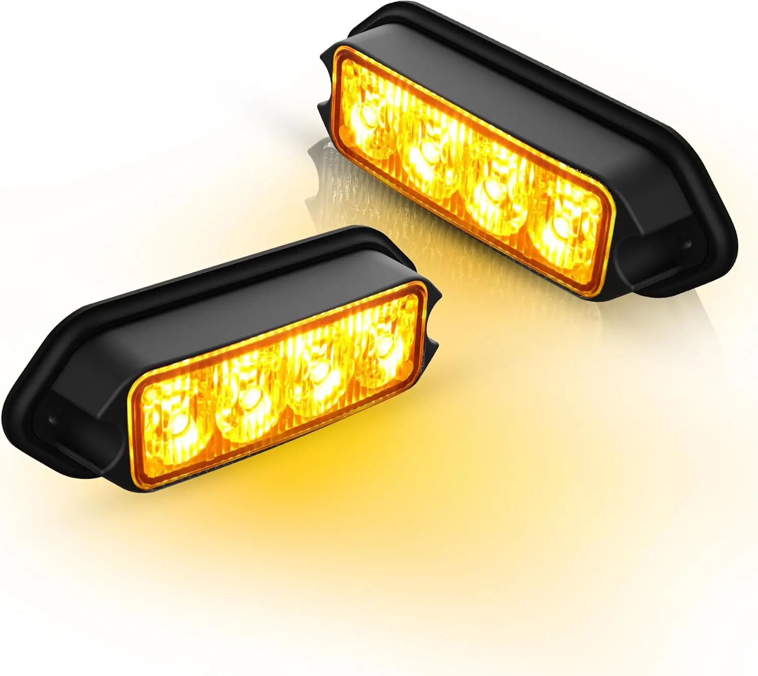 2-Pack Amber Strobe Lights Grille Lamp Surface Mount Flashing Lights LED Emergency Warning Lights Compatible for Trucks Vehicles Motorcycle Drone Aircraft Bike, Amber
