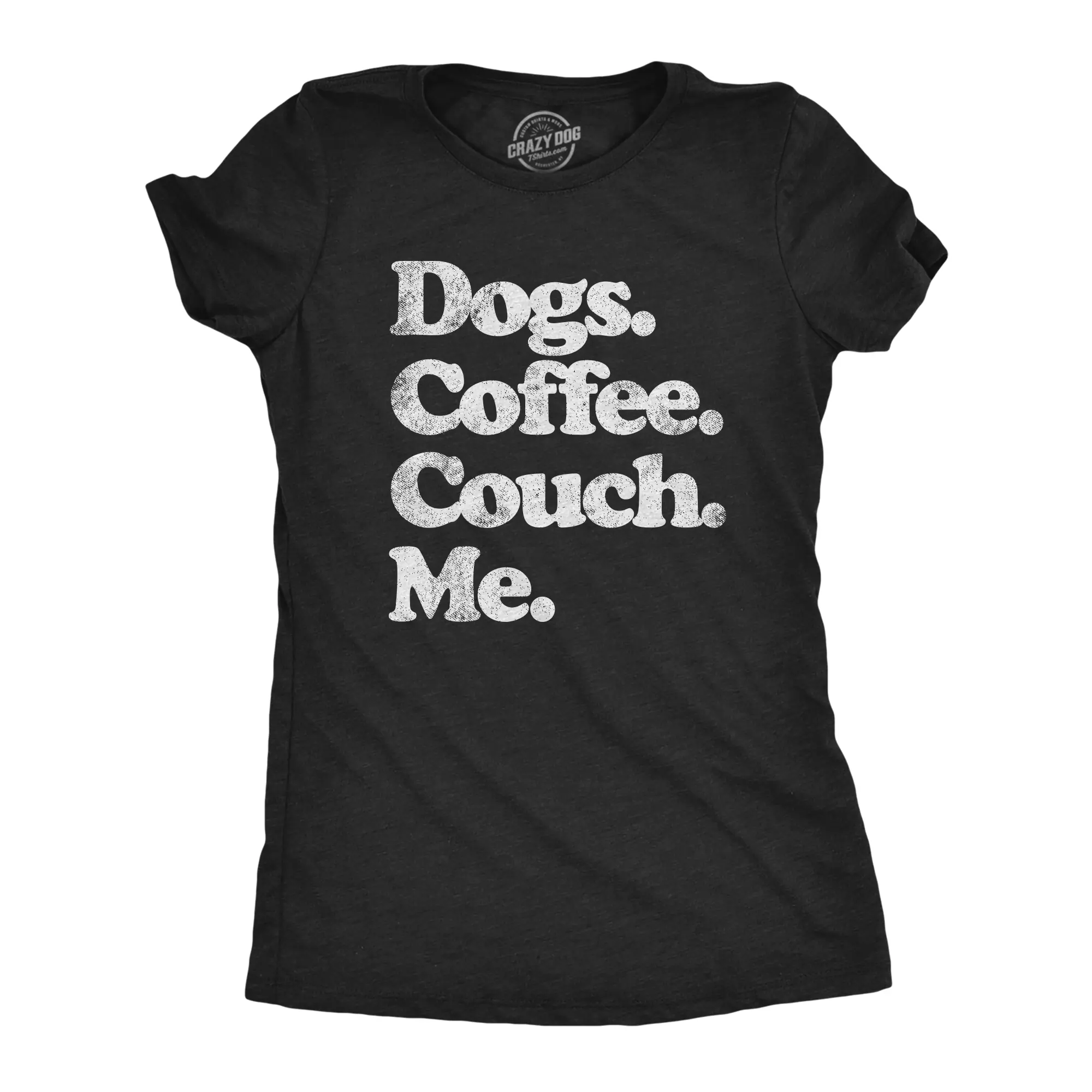 Womens Dogs Coffee Couch Me T Shirt Funny Puppy Lover Graphic Novelty Tee for Guys Funny Womens T Shirts Cute Vintage Fashion Casual Ladies T-Shirt Gift Coffee Tops for Women Funny Dog Top Women's Novelty Tees Black