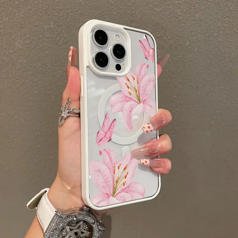 Premium Magnetic Case for iPhone11/12/13/14/15/16/promax Flowers and butterflies y2k cased MagSafe Ready, Anti-Fall, and Ultra-Thin Design | Perfect f