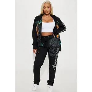 Ed Hardy Crawling Tigers Wide Leg Pant - Black H