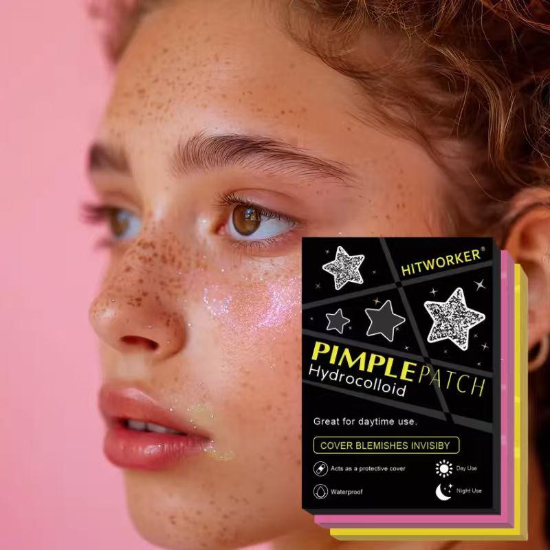 Shining Star 80 HITWORKER® Acne Patches (Available in Black, Pink, and Yellow) | Mix and match any color. A party emergency essential that covers blemishes while still making you shine. A must-have beauty tool for parties. Hydrocolloid Patches