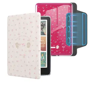 Case for Kindle 11th Gen & Paperwhite 1-6, Magnetic Detachable Clear Acrylic Cover, Girly Pattern, Auto Wake/sleep Feature