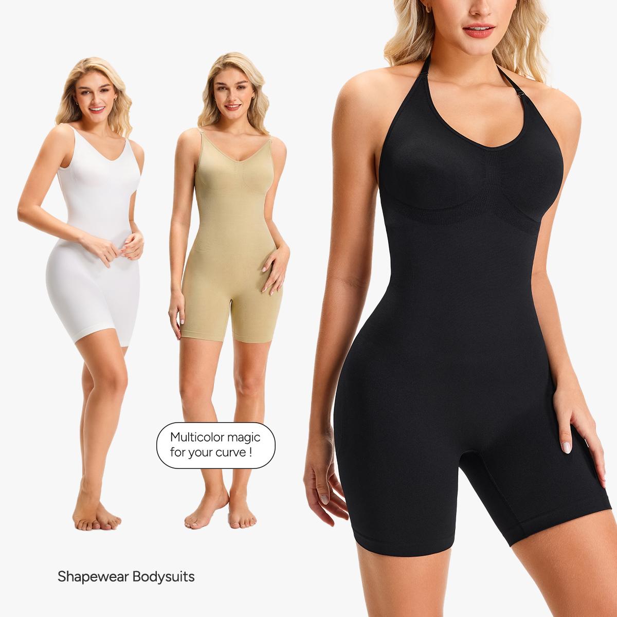 Nebility Women's Bodysuit Shapewear Full Body Stretchy Compression Jumpsuit High Elasticity Body Shaping Fashionable Womenswear