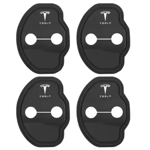 4pcs Tesla Door Shock Absorber Lock Cover, Compatible with Model 3 Y S X Cybertruck, Durable Protection for Your Vehicle Doors