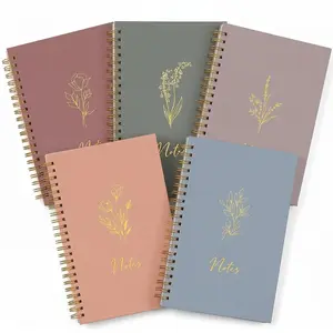 5 Pack Spiral Notebook Aesthetic School Supplies A5 Wide Ruled 160 Pages/ 80 Sheets Cute Notebook for Work Students School Office Supplies(Soft Colors,Classic)