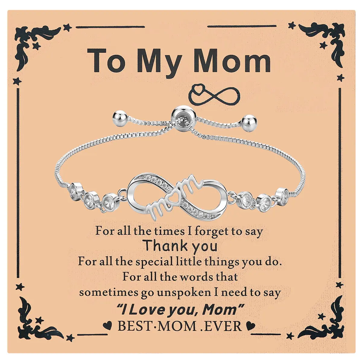Heart Shaped Bracelet - Christmas Gifts for Mom from Daughter Son, Infinity Heart Bangles, Multi-Size Bangles, Infinity Heart Bracelets & Bangles