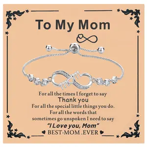 Christmas Gifts - Love Heart Mother Bracelets  for Mom from Daughter Son, Infinity Love Bracelets Gifts