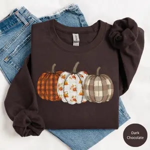 Boho Fall Pumpkin Gildan Sweatshirt or T-Shirt , Cute Autumn Harvest Graphic Tee, Pumpkin Patch Thanksgiving Gift, Cozy Fall Apparel