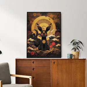 Umbreon, Double Style, Japanese Anime Poster, Printable Wall Art, Bedroom Wall Art, Japanese Home Decor, Unframed Wall Art, Home Decor