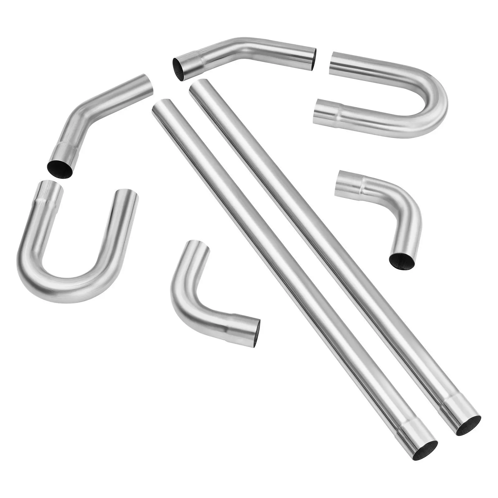 8-Piece Universal DIY Exhaust Pipe Kit with Slip-Fit Joint, Car Repair Tools 8-Piece Universal DIY Exhaust Pipe Kit with Slip-Fit Joint, Car Repair Tools