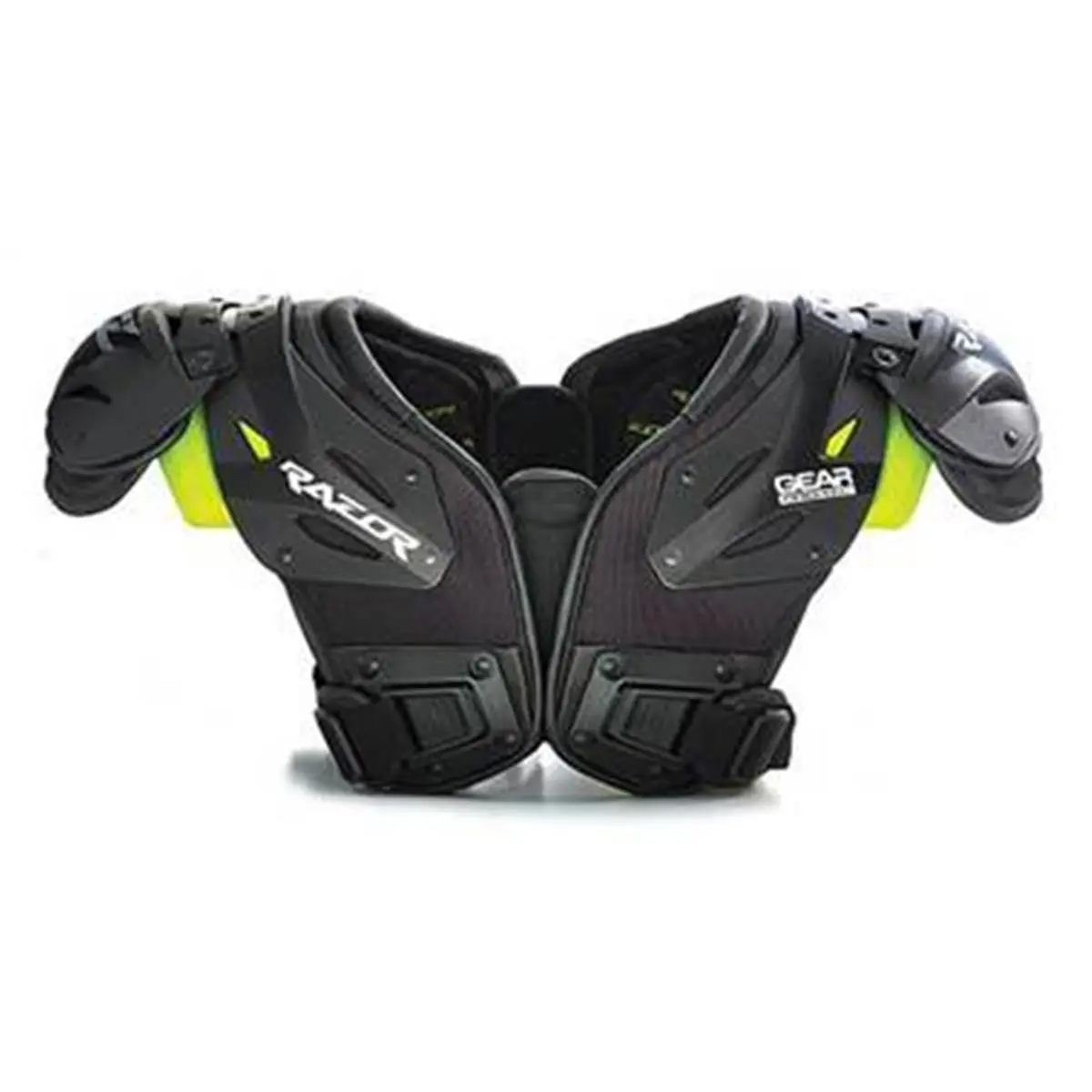 Gear Pro-Tec Razor Plastic Football Shoulder Pads - Medium, for OL & DL Athletes, with Lightweight Design, Adjustable Protective Channel Pads, Advanced Impact Dispersion, Compressed Hex Foam, Arch Hinges, America's Finest Athletes-Grade Flexibility, Impac
