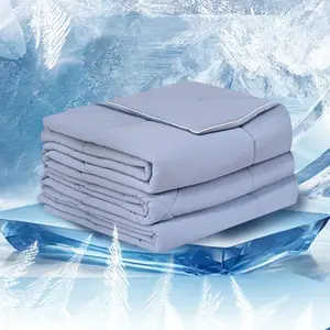 Blue Cooling Comforter  Size(60"x90"),Double Sided Cooling Comforter Absorb  Heat to Keep Cool,Cooling Blankets for Hot Sleepers and Night Sweats,Q-Max>0.5,BreathableLightweight Duvet Insert