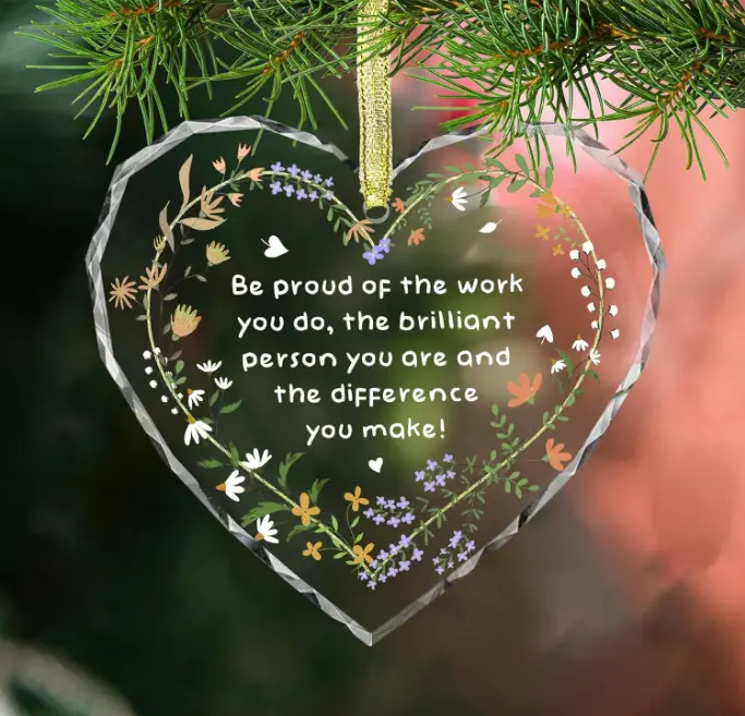 Gossby - Glass Christmas Ornament Decor - Christmas Appreciation Thank You Gift Coworker, Boss, Friend, Teacher - Retirement,... Decoration Tree