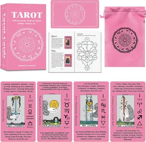 Tarot Cards for Beginners with Meanings on Cards - Includes Premium Velvet Storage Bag & Guide Book - 450GSM Thicker Cards