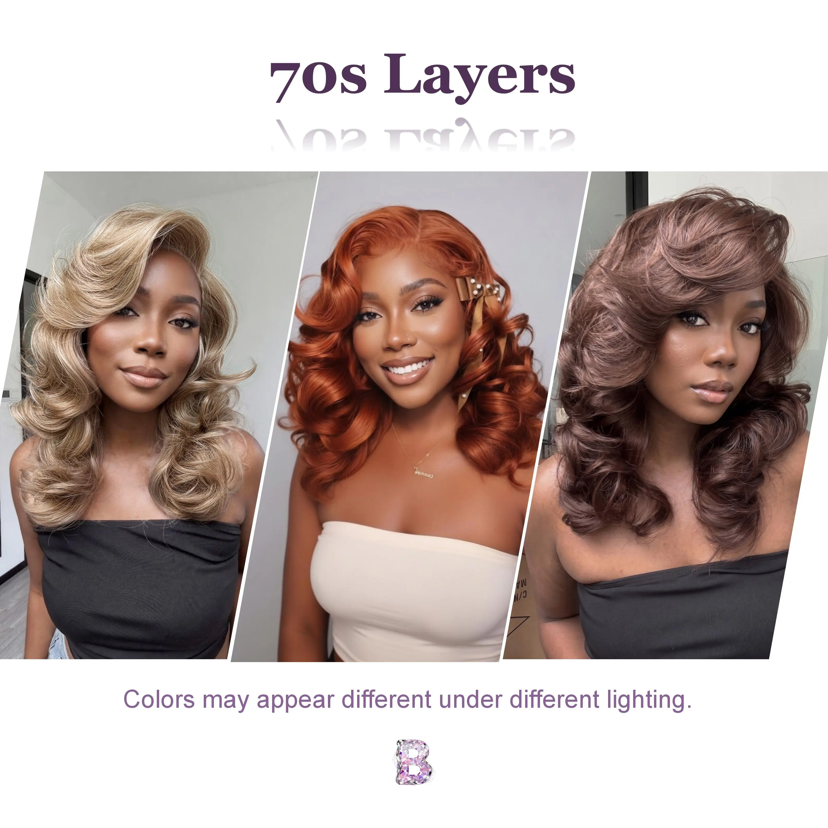 20 Inch Synthetic Lace Front Wig Glueless Pre Cut Curly Heat Resistant Salon Blowout Layers] Beginher Hair-Wig N Go Collection 20  main image 3