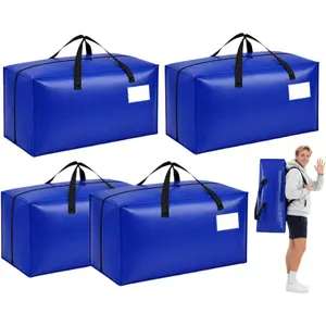 4 Pack Dorm Moving Bags with Backpack Straps Heavy Duty Moving Boxes Supplies Packing Cubes Alternative,Large Storage Totes Travel Space Saver Bags for Room Essentials,Stow Clothes 93 L 25 Gallons