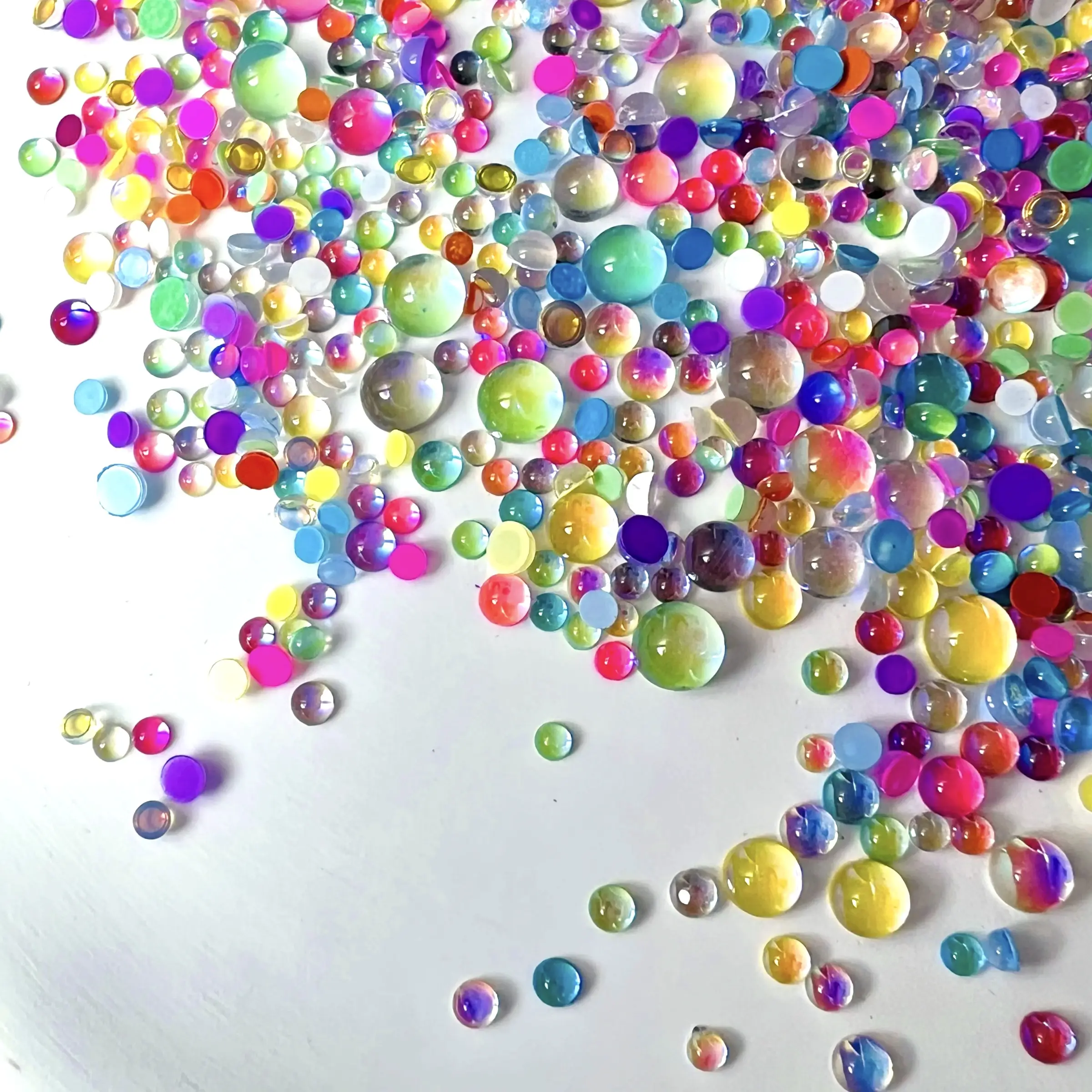 RESTOCK! Mermaid Beads Flat Back -- Assorted Glass Nail Charms